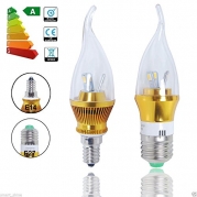 Jambo LED 6SMD5730 6 Watt 130 Lumen voltage 100-240V Candle Light Bulb, soft warm White Light, E27 Base