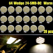 Ialwiyo 20x Warm White G4 24 SMD LED Home Garden Marine Boat Spot Light Bulbs DC 12V US