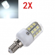 2X E14 3.2W LED White 5050 30 SMD Corn Light Lamp Bulbs AC 220V