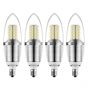 Bogao (4 Pack) LED Candelabra Bulb, 9W Daylight White 6000K LED Candle Bulbs, 80 Watt Light Bulbs Equivalent, E12 Candelabra Base,800 Lumens LED Lights,Torpedo Shape