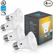 Triangle Bulbs (Pack Of 4) 7-Watt (50-Watt) PAR20 LED Flood Light Bulb, Dimmable, UL Listed, Energy star certified,