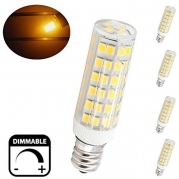 Bonlux 6W Dimmable E12 Candelabra LED Bulbs, 45W Equivalent 2800k Warm White T3/T4 Candelabra E12 Base, Omni-directional E12 Replacement Bulb for Ceiling Fan Chandelier Landscape Lighting (Pack of 4)