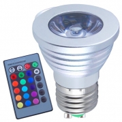 Jambo 1PC 100-240V 3W E27 16 Colorful Flashing LED RGB Magic Lamp Spotlight Bulb Green Light Source