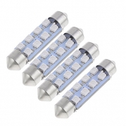 uxcell® 4 Pcs 41mm 8-SMD 1210 Blue Festoon Dome Light LED Bulbs 211-2 212-2