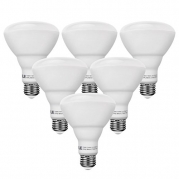 LE BR30 LED Bulbs , 65W Incandescent Equivalent, 10W E26 750lm, Warm White, 2700K, 110¡ã Flood Beam, Not Dimmable, Track and Recessed Light Bulbs, LED Light Bulbs, Flood Light Bulb, Pack of 6 Units