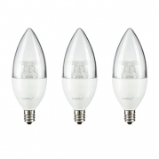 Sunlite 60W Equivalent LED Chandelier Light Bulbs Dimmable Soft White Energy Star (3 Pack)