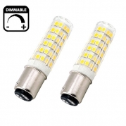 Bonlux 120V 6W Ba15d Dimmable LED Light Bulb 50W Equivalent Daylight 6000k Ba15d Double Contact Bayonet Base Halogen Replacement Bulb for Chandelier Crystal Ceiling Lamp Light (Pack of 2)