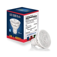 Light Blue™ LED 6-Watt GU10 MR16, Dimmable, 50W Equivalent, High Power, Cool White Light Bulbs, UL-Listed