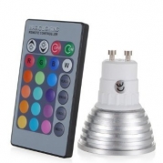 Generic Gu10 3w 16 Color Change RGB LED Bulb Party Light 85v-265v + Ir Remote Control