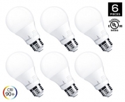 Hyperikon LED A19 Dimmable Bulb, 7W (40-Watt Equivalent), 2700K (Warm White), 450 Lumens, Medium Screw Base (E26), 340° Omnidirectional, CRI 90+, UL-Listed - (Pack of 6)