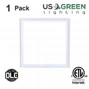 43W LED Edge-Lit Flat Panel 2x2 Ft, White Frame Troffer, Dimmable, 4000K (Cool White), 3758 Lumen, Ultra Thin Lighting Fixture, DLC Qualified and ETL Listed