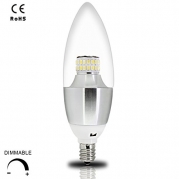 6W B35 Dimmable LED Candelabra Bulb, 60W Incandescent Bulb Equivalent Daylight White 5000K, E12 Candelabra Base LED Bulb, 600 Lumens Bullet Shape LED Candle Light Bulb, Pack of 1, by BIPEE