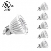 LE Pack of 5 Units 6.5W Dimmable MR16 GU10 LED Bulbs, 50W Halogen Bulbs Equivalent, UL Listed, 370lm, 25° Beam Angle, Daylight White, 6000K, Track Lighting, Spotlight, LED Light Bulbs