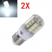2X E27 3.2W LED White 5050 30 SMD Corn Light Lamp Bulbs AC 220V