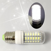 RCLITE 110V 7W E27 56PCS 5730 SMD LED Corn Lamp Bulb w/ Cover Cool White 6000-6500K Light Home Lamp, 60 Watts Replacement，450 Lumens Energy Saving Light