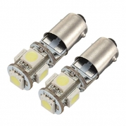 Lamp -SODIAL(R) 2x Bulb 5 LED 5050 SMD BA9S H6W T4W White Anti ODB Error code lamp