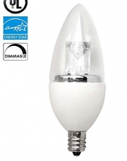 Triangle Bulbs T95035-1 - Triangle bulbs LED Torpedo - 40 Watt Equivalent (5W) Soft White (2700K) Dimmable Candelabra Base Light Bulb, UL Listed, Energy Star Certified
