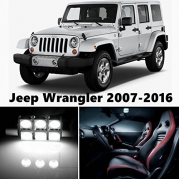 10pcs LED Premium Xenon White Light Interior Package Deal for Jeep Wrangler 2007-2016