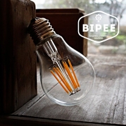 A19 LED Edison Style Bulb - 6W LED Vintage Filament Light Bulb 60W Equivalent - Soft White (2700K) - E26 Base - Non Dimmable - 1 Pack - by BIPEE