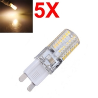 5X G9 3W Warm White 64 SMD 3014 LED Spot Light Bulbs AC 220V.