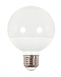 Satco S9201 G25 Globe LED 3000K Medium Base Light Bulb, 6W