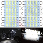 CCIYU 44mm 12-SMD Rigid Loop White Festoon 1.73 LED Light Bulbs 561 562 567 564 (Pack of 10pcs)