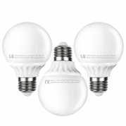 LE® 5W G25 E26 LED Bulbs, 40W Incandescent Bulb Equivalent, Not Dimmable, 450lm, Warm White, 2700K, 270° Beam Angle, LED G25, Globe Light Bulb, LED Light Bulbs, Pack of 3 Units