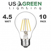 10 Pack 4.5W LED Dimmable Glass Light Bulb Filament A19 Soft White (2700K) 40W Incandescent Replacement E26 Lamp Base
