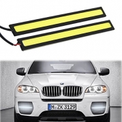 RioRand 2-Piece Waterproof Aluminum High Power 6W 6000K Xenon Slim COB LED DRL Daylight Driving Daytime Running Light for All Vehicles with 12V Power (White)