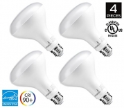 Hyperikon BR30 LED Bulb, 9W (65W equivalent), 3000K (Soft White Glow), Wide Flood Light Bulb, 120° Beam Angle, Medium Base (E26), Dimmable, UL-Listed - (Pack of 4)