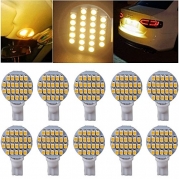 Kecko(TM) T10 24- SMD LED Bulb lamp Super Bright Warm White DC 12V, W5W 921 168 194 (Pack of 10)--Automotive Lighting Replacement