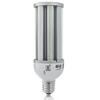 Hyperikon® LED Corn Bulb, Street and Area Lighting, 54-Watt (250-300 Watt Replacement), Large Screw Base (E39), 5000K (Crystal White Glow®), 360° Flood Light, Metal Halide Replacement, UL-Listed