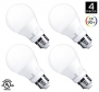 [60W Equivalent] Hyperikon 9W LED A19 - E26 Dimmable Bulb, 3000K (Soft White Glow), CRI90+, 800 Lumens, Medium Screw Base, 340° Omnidirectional, UL-Listed - (Pack of 4)