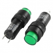 Water & Wood 10 Pcs AC 220V 10mm Green Neon Indicator Signal Light Pilot Lamp