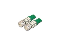 2X GREEN T10 WEDGE 1 HIGH POWER+8 SMD LED LIGHT BULB INTERIOR/GLOVE BOX/DOME/MAP