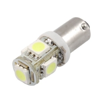 10 Pcs BA9S White 5 5050-SMD LED Car Light Bulbs 1895 T4W 1445 6253