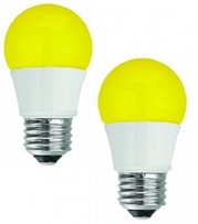 TCP New 40 Watt Equivalent, 2-Pack LED Yellow Bug Light Bulbs, Non-Dimmable, RLA155Y2