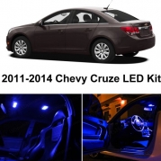 LEDpartsNow Chevy Cruze 2011-2014 Blue Premium LED Interior Lights Package Kit (7 Pieces)