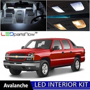 LEDpartsNow Chevy AVALANCHE 2002-2006 Xenon White Premium LED Interior Lights Package Kit (12 Pieces) + Install Tool