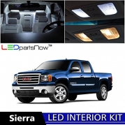 LEDpartsNow GMC Sierra 2007-2014 Xenon White Premium LED Interior Lights Package Kit (12 Pieces) + Install Tool