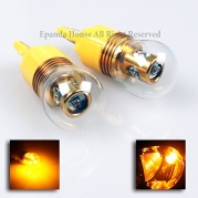 2PC 7443/7440 20W CREE Chips Led Amber Light Bulbs With Round Glass Cover