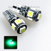 2PC T10 5 5050 SMD Chips 168 194 W5W Canbus Error- Free LED Bulbs Green