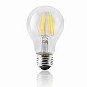 Edison Vintage Style Energy saving COB LED Filament Bulb Light A19, Medium Screw E27 Base, Clear Soft Warm White 2700K, 6W Replace 60W Incandescent Equivalent, 85-265VAC, Non-dimmable (6 Watts)