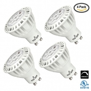 Light BlueTM (4 PACK) LED 6-Watt Dimmable 50W Equivalent, GU10 MR16 High Power Warm White Light Bulbs, UL-Listed
