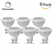 LE 6 Pack Dimmable 5W MR16 GU10 LED Light Bulbs, 50W Halogen Bulbs Equivalent, 400lm, 38° Spot Beam Angle, Warm White, 3000K, Recessed Lighting, Track Lighting, Spotlight