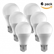 LED Bulbs Pack of 6 - A19 E27 7w Brightest 60W Soft White 3000k Light Bulb