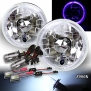 Blue LED Halo! 5.75 H5006 H5001 Clear Reflector Headlights H4 HID 8000K White