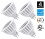 4-Pack of Hyperikon MR16 LED 7-watt (50-Watt Replacement), 2700K (Warm White), CRI90+, 490lm, Spot Light Bulb, Dimmable, UL-Listed and FCC Approved
